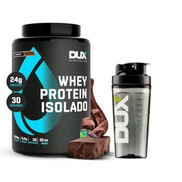 Imagem de Combo Whey Protein Isolado Chocolate Dux Nutrition 900g + Coqueteleira