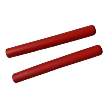 Imagem de rockible 2 pçs baqueta envoltório apertos de baqueta profissional silicone vara apertos tambor acessórios para iniciantes profissionais adultos, Vermelho