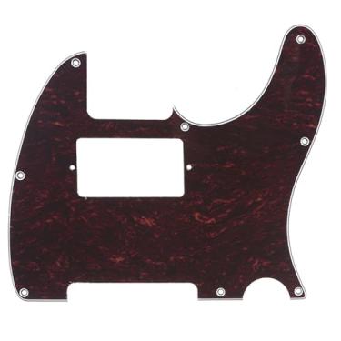 Imagem de Musiclily 8 Furos Escudo Humbucker Tele HH Pickguard para Guitarra Fender EUA/Mexicana Made Telecaster Standard Estilo Moderno, 4 Camadas Vermelho Tortoise