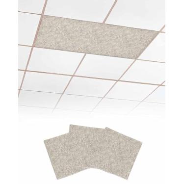 Imagem de Wowouhiya Pacote com 3 capas de luz fluorescente para luzes de teto, filtros magnéticos florais cinza para sala de aula, 10 x 5 metros, flores vintage modernas, pastorais, botânicas, decorativas,