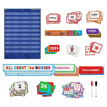 Imagem de menolana Bolsos Gráfico Número Flashcards Aprendizagem Brinquedo Educativo Número Pendurado Cartão Eixo Cartão Digital para Palavras Alfabeto Gramática Cartões