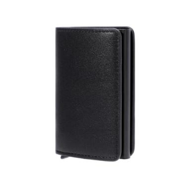 Imagem de Carteira Masculina Porta Cartões com Proteção RFID Anti-Roubo em Couro PU Slim Compacta para Viagens e Negócios Ideal para Presentear com Segurança e Estilo - MANDU