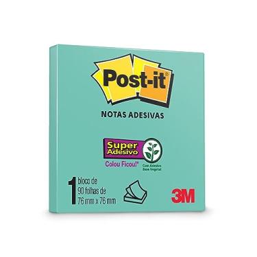 Imagem de Post-it, 3M, Bloco de Notas Adesivas, Aqua Splash, 76 mm x 76 mm, 90 folhas
