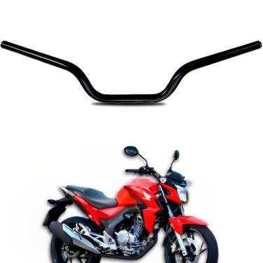 Imagem de guidão CB250/Twister 16/21 Preto acetinado com bucha para fixação de p