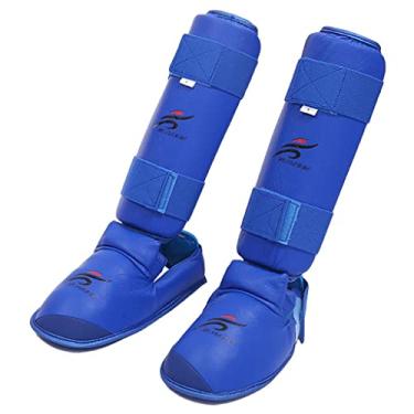 Imagem de Colaxi Protetores de Caneleira para MMA E Kickboxing, Equipamento de Artes Marciais, Link Blue S