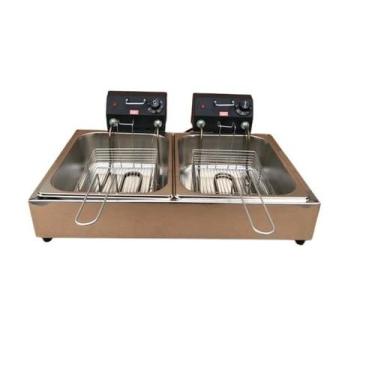 Imagem de Fritadeira elétrica 10 litros 2 cubas em inox Linha profissional  - Ma