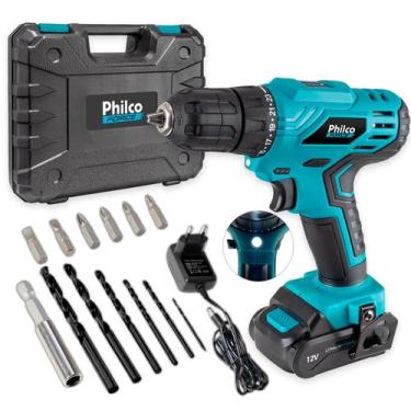 Imagem de Furadeira Parafusadeira Sem Fio De 10mm Philco Ppf12m 12v + Acessório 