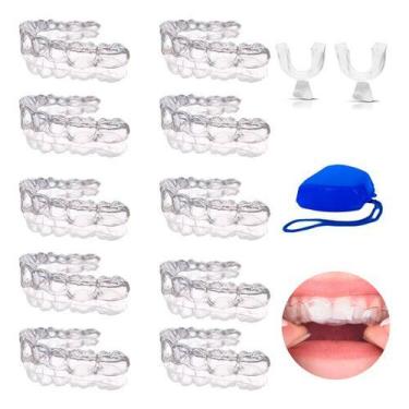 Imagem de 10 Placa Para Bruxismo Ranger Dentes Protetor Bucal + Case - Prismart