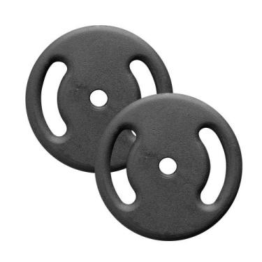 Imagem de Par Anilha 10kg Peso Fitness Treino Em Casa Musculação - Camarx