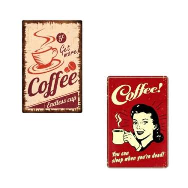 Imagem de Kit Placas Decorativas Cantinho Do Café Retro Vintage Quadro - Cia Las
