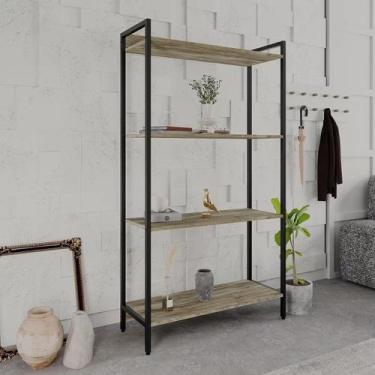 Imagem de Estante para Livros Industrial Aço Multiuso 4 Prateleiras 146cmx80cm A