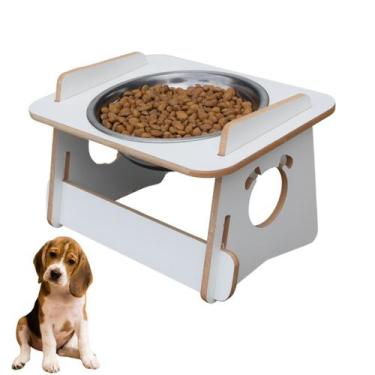 Imagem de Comedouro Bebedouro Cachorro Elevado Pet Tigela Ração Inox Saudável Br