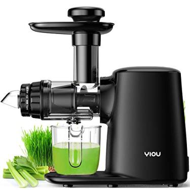 Imagem de YIOU Máquina de suco, prensa a fria para trituração lenta, fácil de limpar com 3 modos, extrator de suco de vegetais e frutas, sem BPA, material Tritan de alta dureza, preto (SJ-Black)