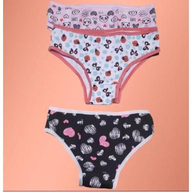 Imagem de 3 Calcinhas Infantil Juvenil De Cotton Algodão Confortável - Dani ling