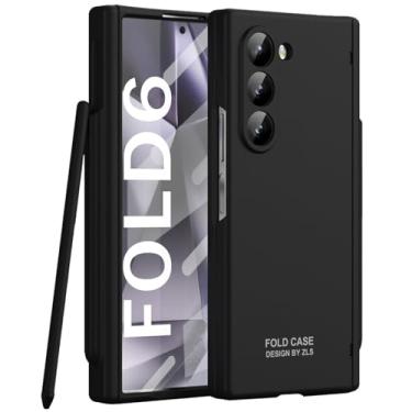 Imagem de YQODSZ Capa para Samsung Galaxy Z Fold 6 com suporte para caneta S e caneta Stylus, capa dobrável 6 fina com protetor de tela de proteção de dobradiça, resistente a arranhões, capa protetora com tudo