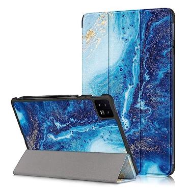 Imagem de Xuanbeier Capa para Xiaomi Pad 6 27.9 cm, capa protetora inteligente com suporte fino para Xiaomi Pad 6/Pad 6 Pro 11 polegadas 2023 com função despertar/hibernar automática, ondas