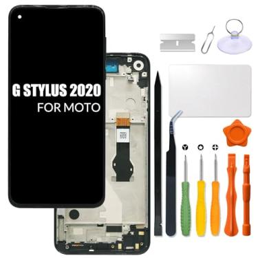 Imagem de Substituição para tela LCD Motorola Moto G Stylus 2020 com moldura para Moto XT2043 XT2043-4 G8 Stylus 2020 Display LCD Touch Screen Digitalizador com kit de reparo (preto com moldura)