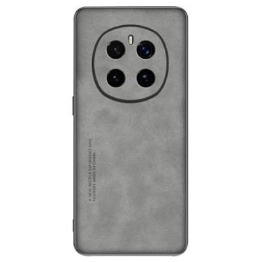 Imagem de POYUFRG Capa antiqueda fina para Honor Magic 7 Pro/7, capa de couro de pele de casca de ovelha fosca com tudo incluso capa de telefone com proteção de lente cinza, 7