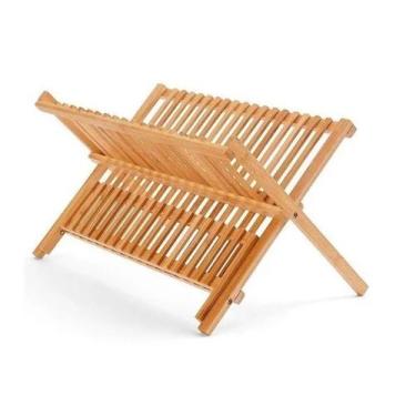 Imagem de Escorredor De Pratos e de Louça Dobravel Resistente - Bambu - Dolce Ho