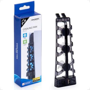 Imagem de Cooler Ventilador Refrigeração Com 3 Fan Ventoinha Com Led Usb Compatível Para Playstation 5 Ps5 (PRETO)