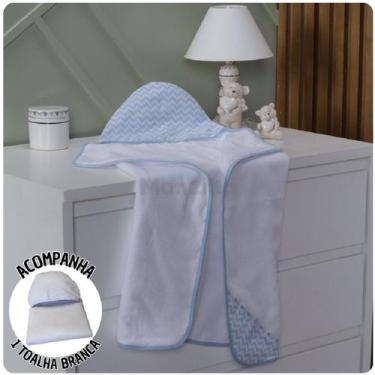 Imagem de KIT 2 Toalhas de Banho Capuz Bebê Estampas - Monzilo Baby Kids, Chevro