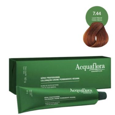 Imagem de Coloração Creme Acquaflora Vegana 7.44 Louro Natural Cobre Intenso 60g
