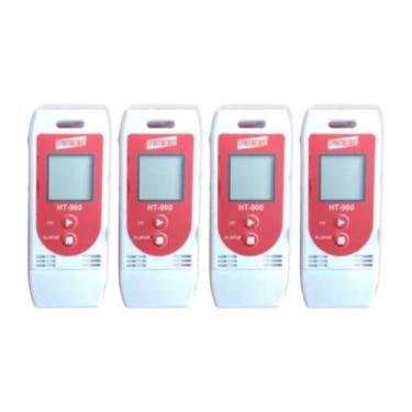 Imagem de Kit 4 Datalogger Digital Temperatura Umidade 32000 Leituras Alarme Usb