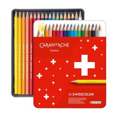 Imagem de Lápis de Cor Permanente Caran D'ache Swisscolor 18 Cores - CARAN DACHE