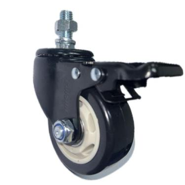 Imagem de Rodizio giratorio serie 12 black espiga com freio 3" 70kg preto - Cols