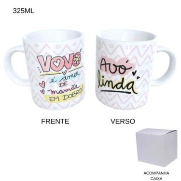 Imagem de Caneca 325ml - Vovó é amor de mamãe em dobro!  Avó linda - Laranja e M