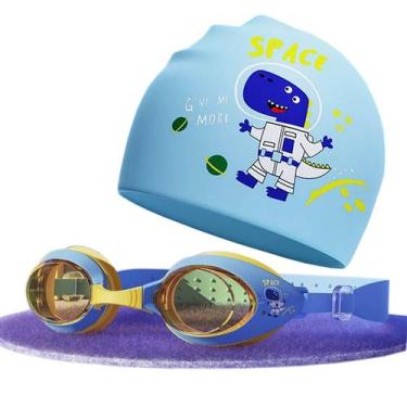 Imagem de Conjunto de Touca e Óculos de Natação Infantil - Malissima, Azul