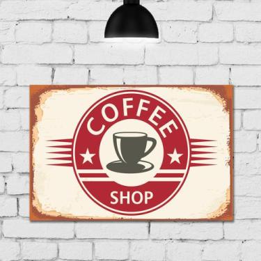 Imagem de Placa Decorativa Vintage Café Coffee Shop MDF 30x40cm - Quartinhos