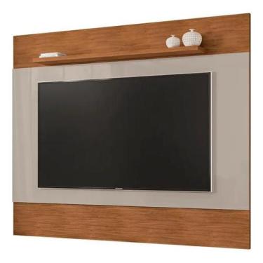 Imagem de Painel para tv quasar 1,58 casa d off white/cedro - Village Móveis