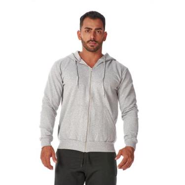 Imagem de Moletom Zíper Masculino Canguru Bolso e Capuz Quentinho Moda Inverno E