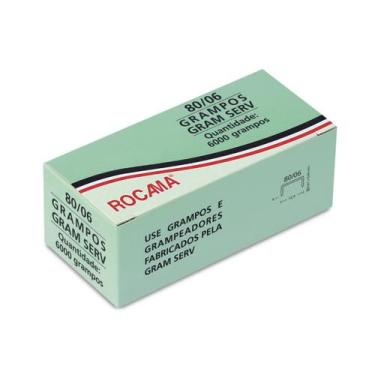 Imagem de Grampo 80/06 Galvanizado Rocama (caixa c/ 6000 grampos)