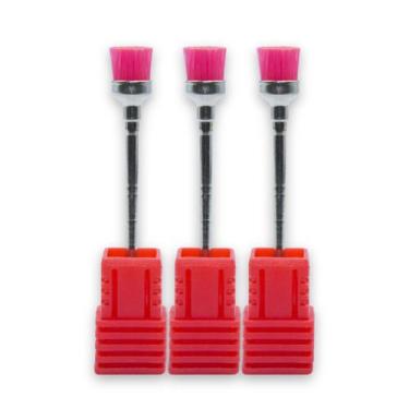 Imagem de Kit 3 Brocas Escova de Limpeza Unhas de Gel Acrigel Fibra - Arte Seduç