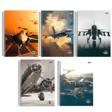 Imagem de Caderno Espiral Capa Dura 1 Matéria - 80 Folhas - Air Attack - São Domingos