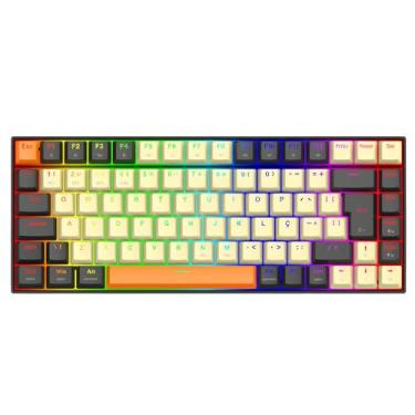 Imagem de Teclado Mecânico Gamer Redragon Phantom Pro RGB Cinza com Creme 75% Switch Brown K629CGO-PRO-M (PT-BROWN)
