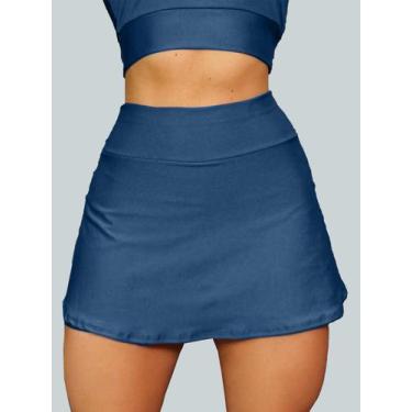 Imagem de Short Saia Academia Saia Beach Tennis Com Short Interno Donna Martins,