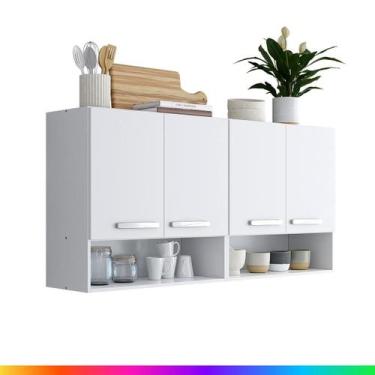 Imagem de Armário Multiuso 4 Portas Aereo Lavanderia Organizador  - Móveis Bonat