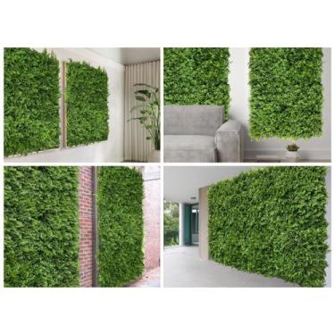 Imagem de 19 Placas Decorativas de Plantas Artificiais Permanentes Verde Painel 