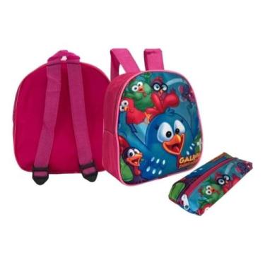 Imagem de Kit Estojo E Lancheira Escolar Infantil De Menina Galinha - sem marca
