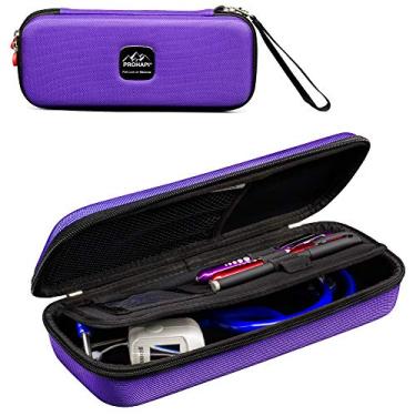 Imagem de PROHAPI Estojo Rígido para Estetoscópio, Estojo Grande para Transporte de Estetoscópio com Slot para Identificação, Compatível com Estetoscópio 3M Littmann/Adc/Omron/Mdf Inclui Bolso de Malha para Ace