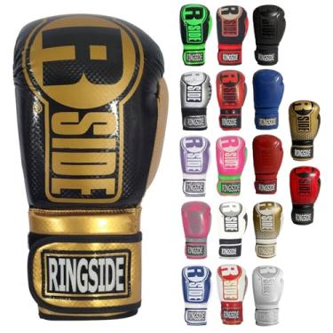 Imagem de Ringside Luvas de boxe Apex, IMF-Tech com suporte seguro de pulso, luvas de boxe sintéticas para homens e mulheres, ouro e preto, P/M