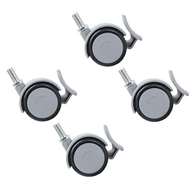 Imagem de Rodas do Rodízio 2 Polegada, Rodas de Freio de Borracha do Rodízio Rodízios Cadeira do Escritório 4 Pces 2in Com Haste Linha M10 para Uso Mobília e do Equipamento