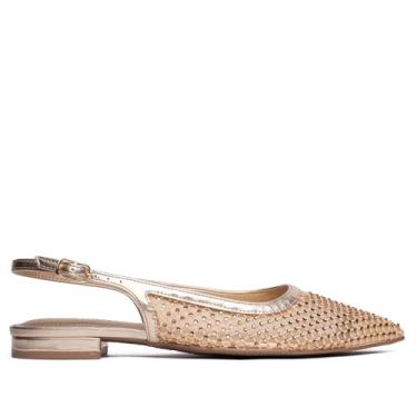 Imagem de Scarpin Feminino Via Marte em Tela Metalizado Dourado - 34