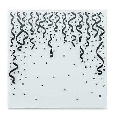 Imagem de Embossing Folder (6inch x 6inch | Ticker-Tapes) Paper Crafts Plastic Textured Impressions for Card Making Scrapbooking