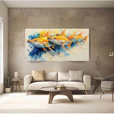 Imagem de Quadros Decorativos para Quarto Sala Peixe Dourado Grande Escritório Hall (100x70)