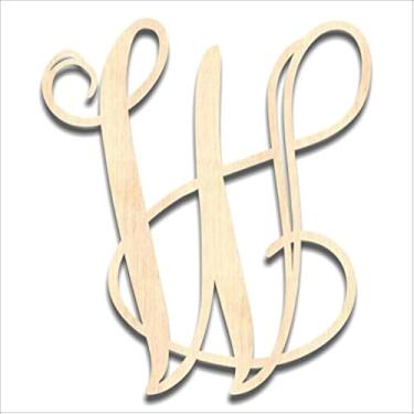 Imagem de Back40Life – Letra monograma de madeira com corte preciso – 33 cm inacabado W