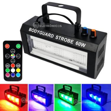 Imagem de Projetor Strobo Estroboscópico 60W Canhão Refletor Com Controle Efeito
